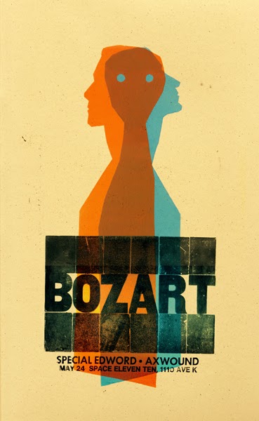 Gig poster diseñado por Dirk Fowler para Bozart