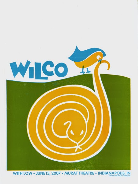 Gig poster diseñado por Dirk Fowler para Wilco