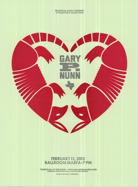 Gig poster diseñado por Dirk Fowler para Gary P.Nunn