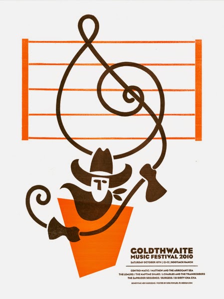 Gig poster diseñado por Dirk Fowler para Coldthwaite Music Festival