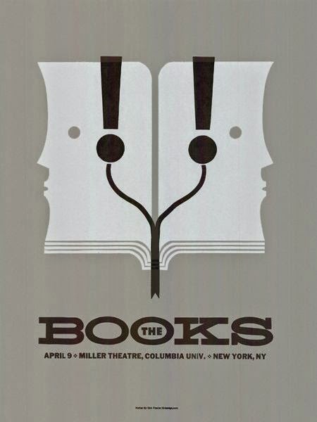 Gig poster diseñado por Dirk Fowler para The Books